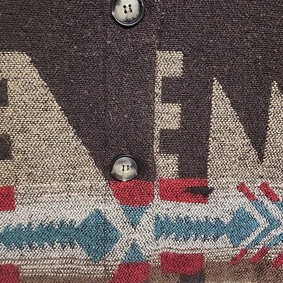 New In Geometric Aztec Patterned Vintage Brown/blue Jacket. Boho Country Western - Picture 7 of 11